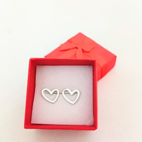 Stainless Steel Heart Stud Earrings